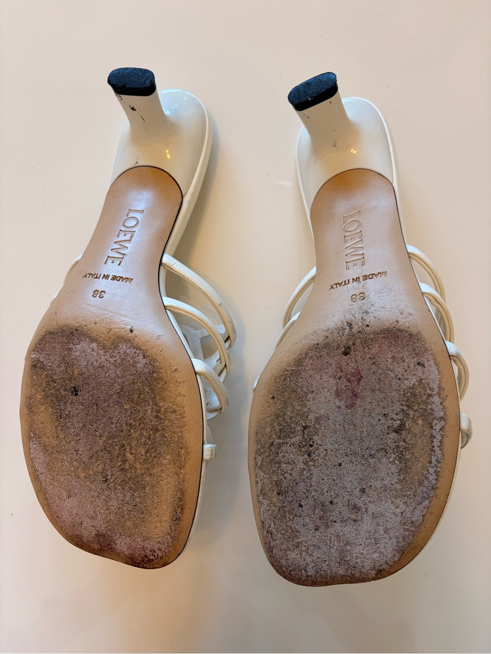 Loewe White Interlaced Leather Slide Mules - Picture 5 of 7